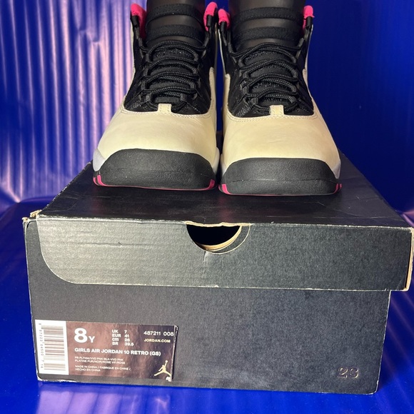 Air Jordan 10 Retro Cream/Black/Pink Size 8Y Women 9.5 Like New Fast Shipping - Picture 8 of 8